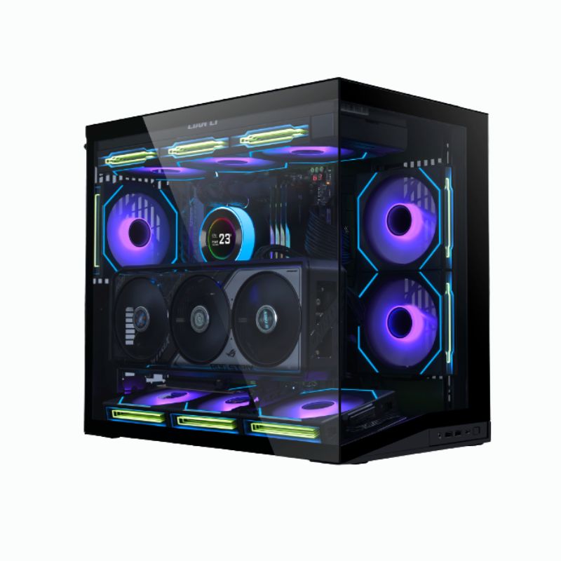 CASE LIAN LI LANCOOL PC-011 DYNAMIC MINI BLACK ( O11DMINI-X ) S/ FUENTE | NEGRO | 2 PANEL VIDRIO - Imagen 2
