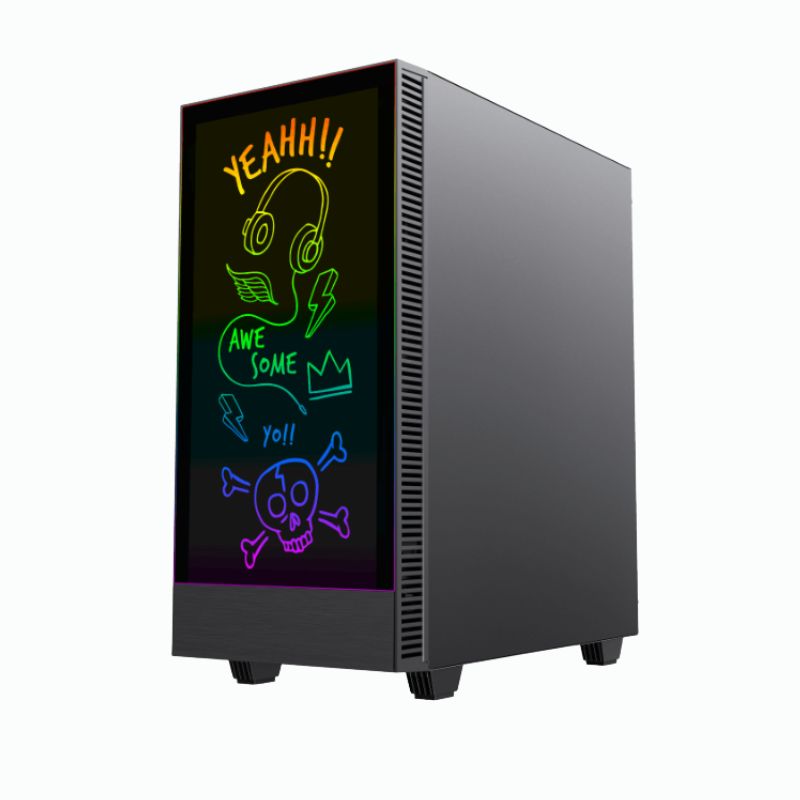 CASE GAMEMAX KREATOR S/ FUENTE | NEGRO | 2 PANEL VIDRIO | X1 FAN | LED- RGB - Imagen 3