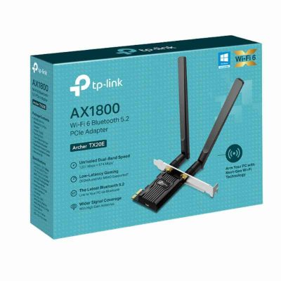 ADAPTADOR TP-LINK AX1800 ARCHER TX20E ( 0152502414 ) WIFI6 + BLUETOOTH 5.2 – PCIE