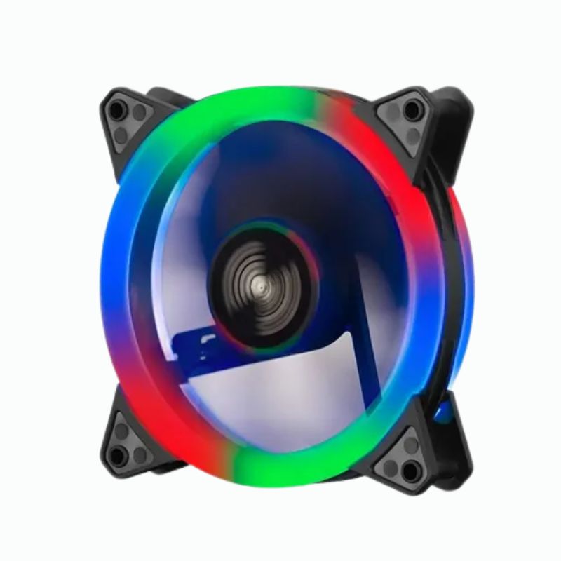 Cooler Para Case Aureola Rainbow ( Ab-124 ) 120mm Negro Led- Rgb - Imagen 2