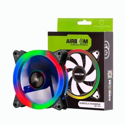 Cooler Para Case Aureola Rainbow ( Ab-124 ) 120mm Negro Led- Rgb