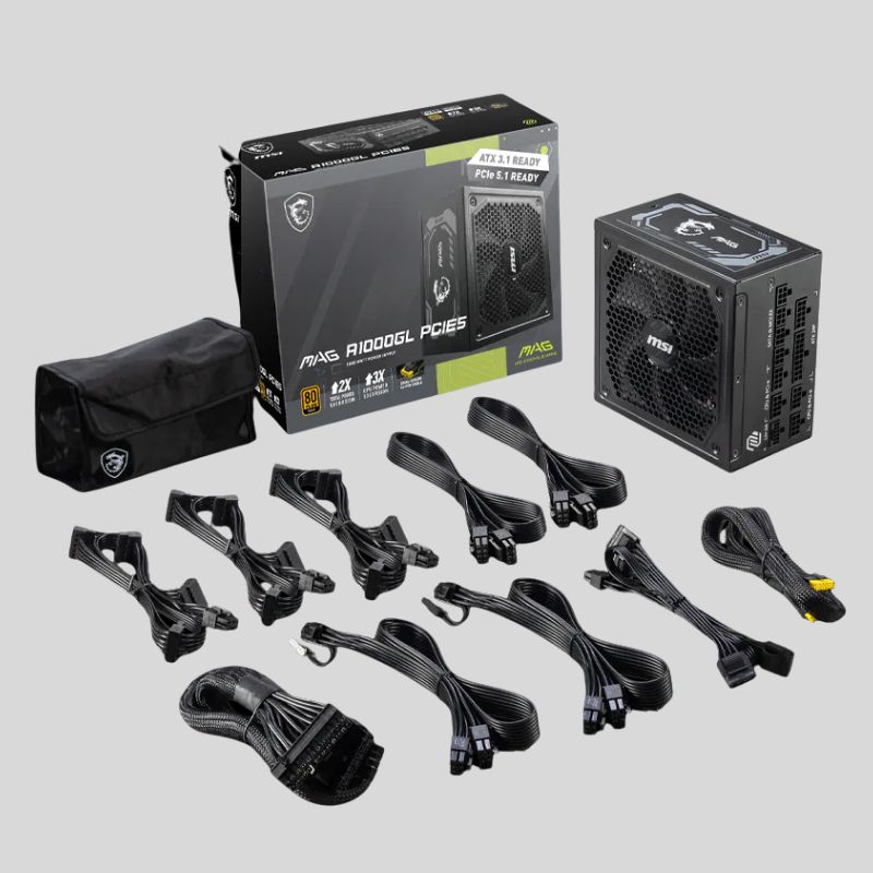 FUENTE DE PODER MSI MAG A1000GLS PCIE5 ( MAG A1000GLS PCIE5 ) 1000W | 80 PLUS GOLD | FULL MODULAR - Imagen 3