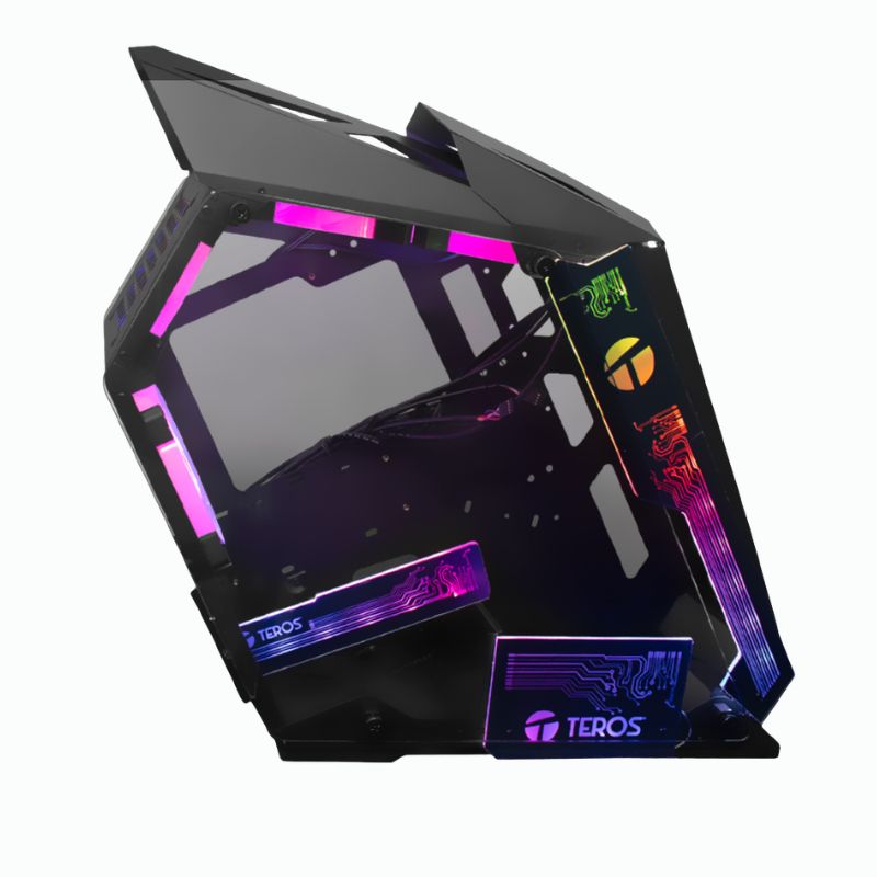 CASE GAMER TEROS MID TOWER ( TE-1314G ) ARGB | NEGRO | 4 FAN - Imagen 2