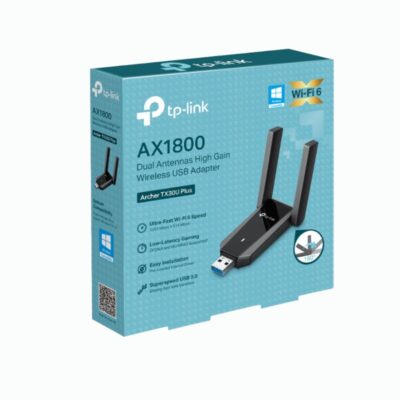 ADAPTADOR USB WIFI TP-LINK ARCHER TX30U PLUS AX1800 ( 0152502598 ) WIFI 6 – DUAL ANTENNAS – UDB 3.0 – 1201 MBPS + 574 MBPS