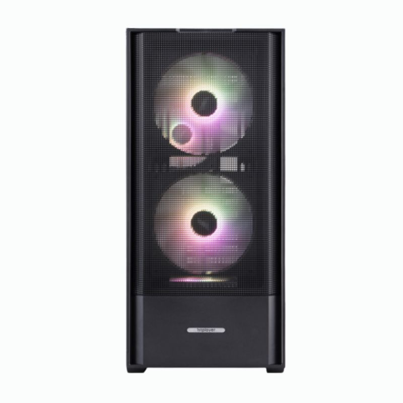 CASE 1ST PLAYER AU7 ( 1S-CA1ST-AU7-BLACK ) S/ FUENTE | NEGRO | 1 PANEL VIDRIO | X5 FAN | LED- RGB - Imagen 2