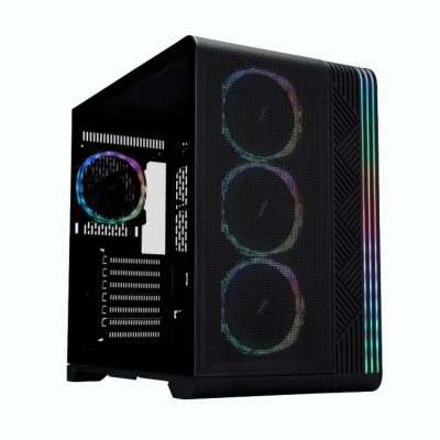 CASE 1ST PLAYER VT7 ( 1S-CA1ST-VT7-BLACK ) S/ FUENTE | NEGRO | 1 PANEL VIDRIO | X4 FAN | LED- RGB