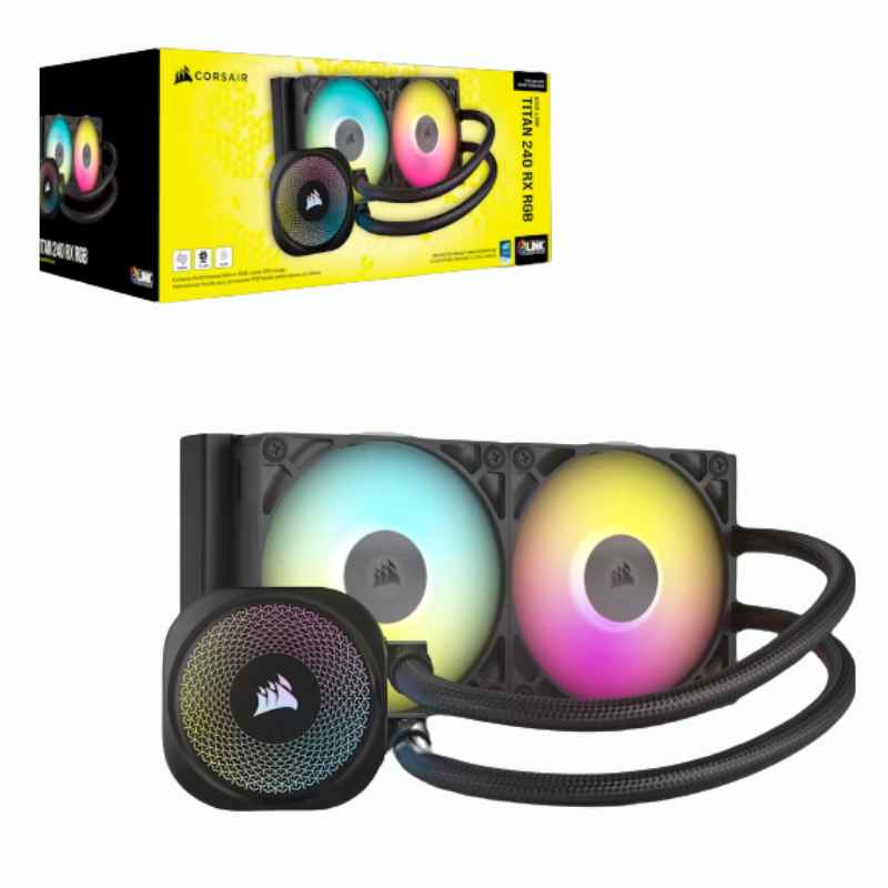 SISTEMA DE ENFRIAMIENTO LIQUIDO CORSAIR ICUE LINK TITAN 240 RX RGB ( CW-9061016-WW ) LGA 1851/1700- AMD AM4/AM5 | NEGRO | LED- RGB - Imagen 2