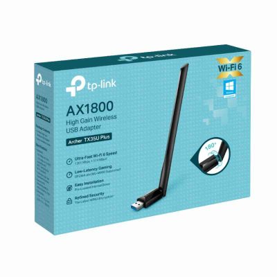 ADAPTADOR USB WIFI TP-LINK ARCHER TX35U PLUS AX1800 ( 0152502550 ) WIFI 6 – UDB 3.0 – 1201 MBPS + 574 MBPS