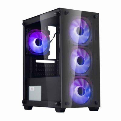 CASE HALION RAGNAROK ( RAGNAROK 323 ) 550W | NEGRO | 1 PANEL VIDRIO TEMPLADO | X4 FAN | LED- RGB