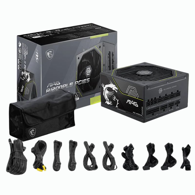FUENTE DE PODER MSI MAG A1200PLS PCIE5 ( MAG A1200PLS PCIE5 ) 1200W | 80 PLUS PLATINIUM | FULL MODULAR | PCIE 5.1 - Imagen 4