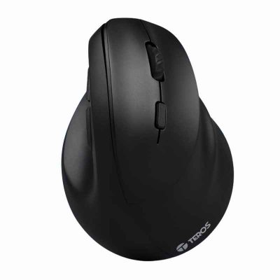 MOUSE TEROS VERTICAL ERGONOMICO ( TE-5169N ) WIRELESS/BLUETOOH USB | NEGRO C/LED BLANCO